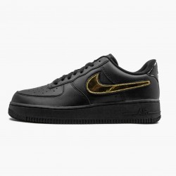 Nike Air Force 1 Black Metallic Gold Removable Swoosh Pack CT2252 001 Men/Women Shoes In Ireland