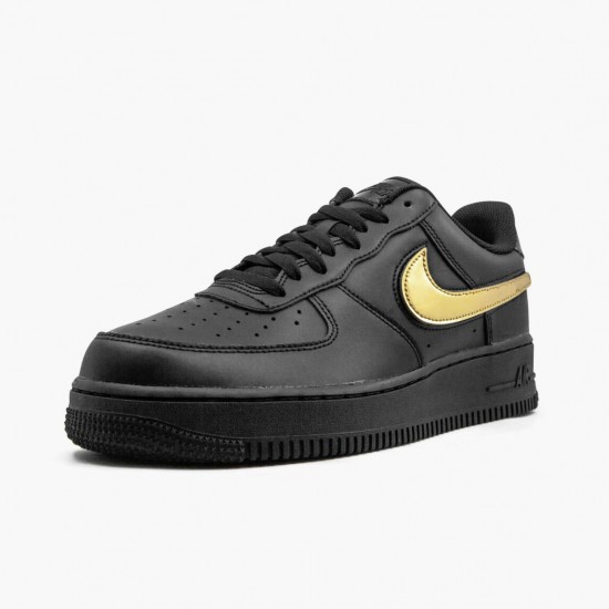 Select and Buy Nike Air Force 1 Black Metallic Gold Removable Swoosh Pack CT2252 001 Men/Women Shoes In Ireland