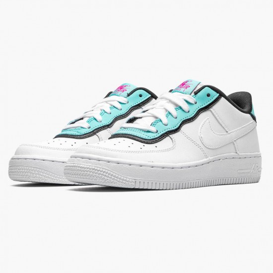 Order To Buy Nike Air Force 1 Low GS Double Layer Aqua Black BV1084 100 WMNS Shoes In Ireland