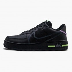 Nike Air Force 1 React Black Violet Star Barely Volt CD4366 001 Men/Women Shoes In Ireland