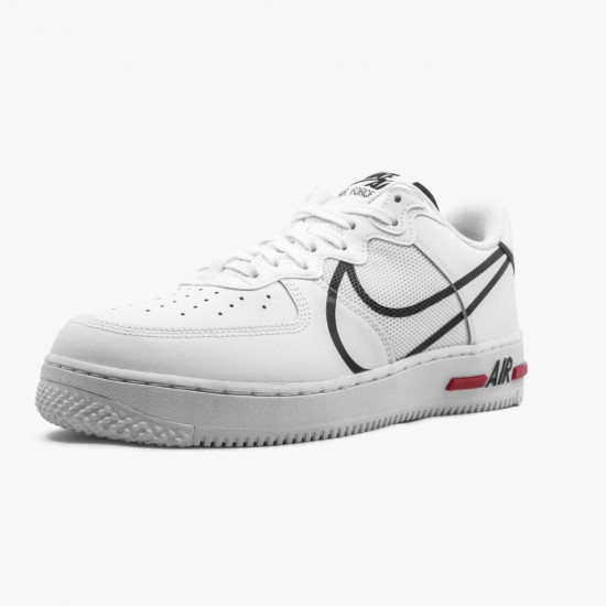 Select and Buy Nike Air Force 1 React White Black Red CD4366 100 Men/Women Shoes In Ireland