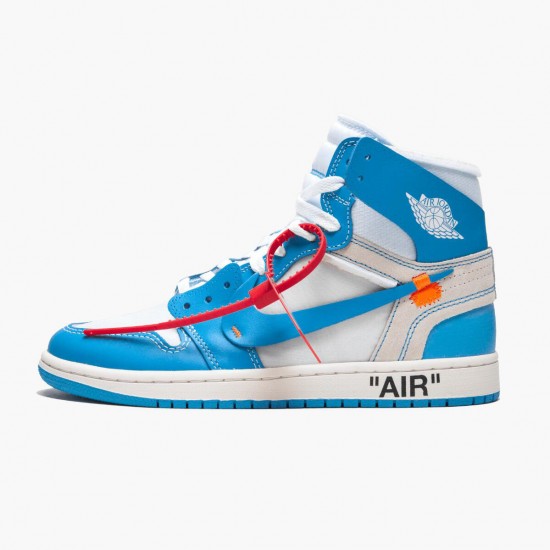 Order To Buy Nike Air Jordan 1 Retro High Off White University Blue AQ0818 148 Men Shoes In Ireland