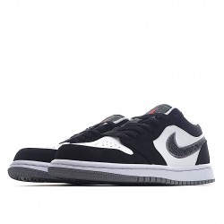 Nike Air Jordan 1 Low Black White Wolf Grey Infrared 23 553558-029 Men/Women Shoes In Ireland