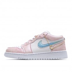 Nike Air Jordan 1 Low White Pink 553560-130 WMNS Shoes In Ireland