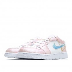 Nike Air Jordan 1 Low White Pink 553560-130 WMNS Shoes In Ireland