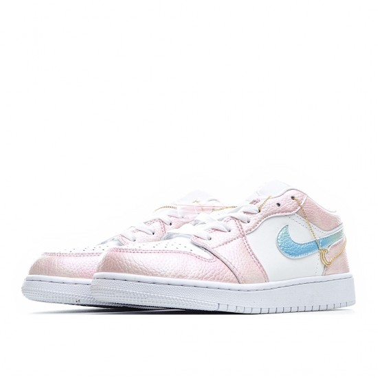 Choose To Buy Nike Air Jordan 1 Low White Pink 553560-130 WMNS Shoes In Ireland