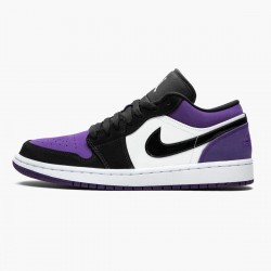 Nike Air Jordan 1 Low "Court Purple" Men/Women 553558 125 White/Black-Court Purple Shoes In Ireland