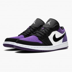 Nike Air Jordan 1 Low "Court Purple" Men/Women 553558 125 White/Black-Court Purple Shoes In Ireland