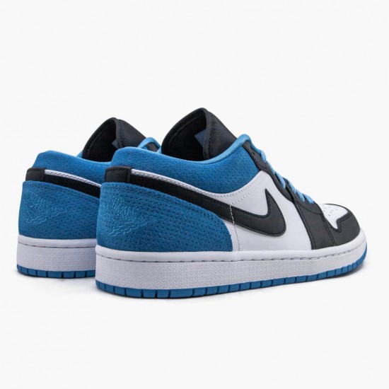 Order To Buy Nike Air Jordan 1 Retro Low Laser Blue Men/Women CK3022 004 Black/Black-Laser Blue-White Shoes In Ireland