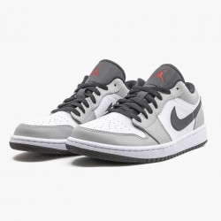 Nike Air Jordan 1 Retro Low "Light Smoke Grey" Men/Women 553558 030 Lt Smoke Grey/Gym Red-White Shoes In Ireland