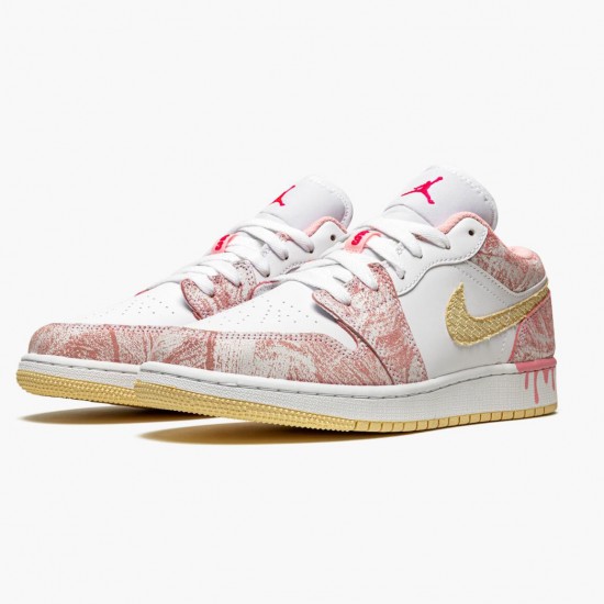 Select and Buy Nike Air Jordan 1 Low SE GS Paint Drip Arctic Punch CW7104 601 WMNS Shoes In Ireland