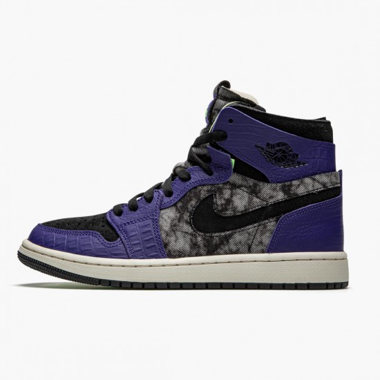 Click To Order Nike Air Jordan 1 High Zoom Air CMFT Bayou Boys DC2133-500 Court Purple/Black-Electric Green Men/Women Shoes In Ireland