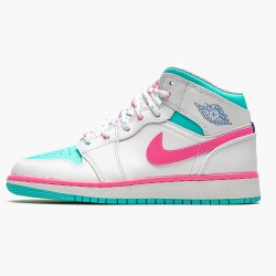 Nike Air Jordan 1 Mid "Digital Pink" WMNS White/Digital Pink-Aurora Gree 555112 102 Shoes In Ireland