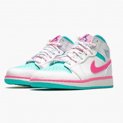 Nike Air Jordan 1 Mid "Digital Pink" WMNS White/Digital Pink-Aurora Gree 555112 102 Shoes In Ireland