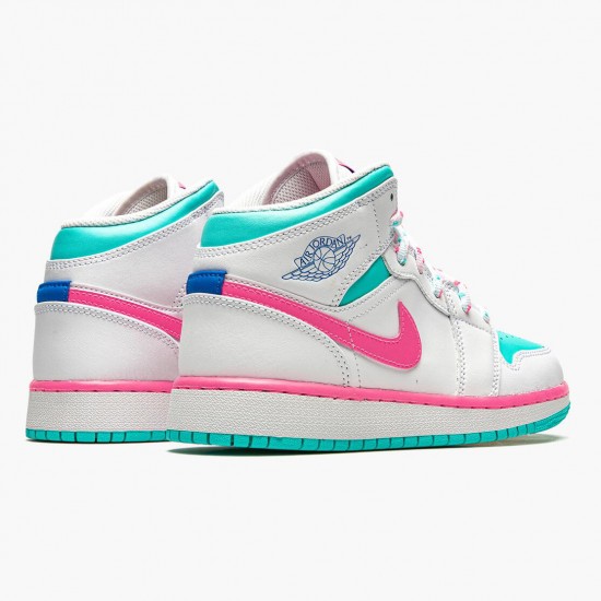 Order To Buy Nike Air Jordan 1 Mid Digital Pink WMNS White/Digital Pink-Aurora Gree 555112 102 Shoes In Ireland