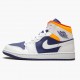 Click To Buy Nike Air Jordan 1 Mid Royal Blue Laser Orange Men/Women 554724 131 Shoes In Ireland