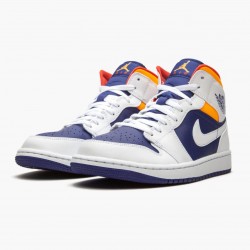 Nike Air Jordan 1 Mid "Royal Blue Laser Orange" Men/Women 554724 131 Shoes In Ireland