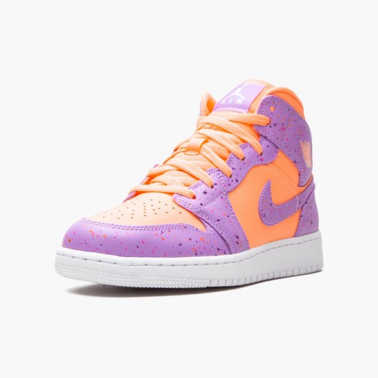 Click To Buy Nike Air Jordan 1 Mid SE Atomic Pulse Men/Women Orange Pulse/Atomic Violet AV5174 800 Shoes In Ireland