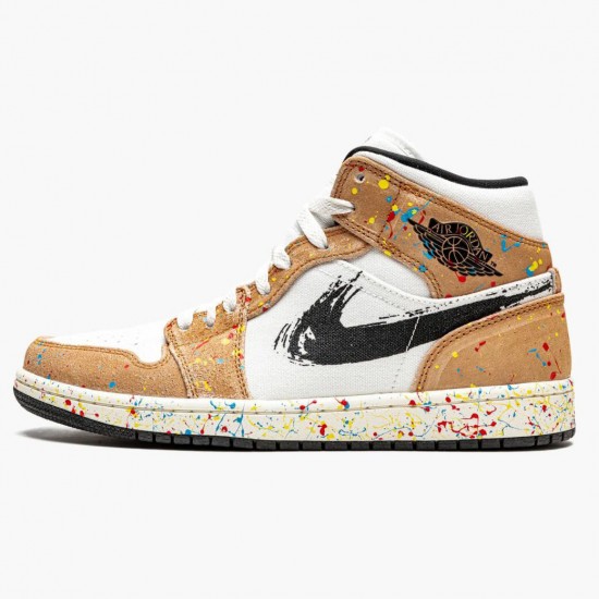 Click To Buy Nike Air Jordan 1 Mid SE Brushstroke DA8005 100 Men/Women Shoes In Ireland