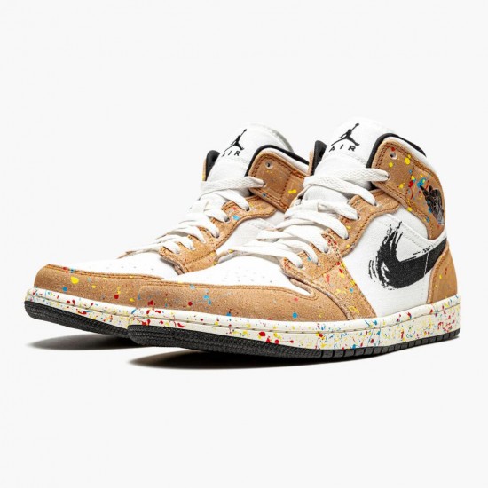 Click To Buy Nike Air Jordan 1 Mid SE Brushstroke DA8005 100 Men/Women Shoes In Ireland