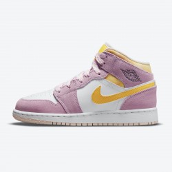 Nike Air Jordan 1 Mid SE GS "Arctic Pink" DC9517 600 Light Arctic Pink University Gold-White WMNS Shoes In Ireland