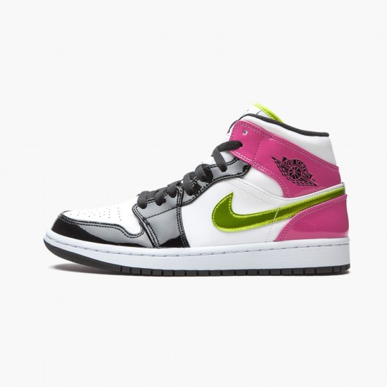 Click To Buy Nike Air Jordan 1 Mid White Black Cyber Pink CZ9834 100 Shoes In Ireland