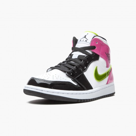 Click To Buy Nike Air Jordan 1 Mid White Black Cyber Pink CZ9834 100 Shoes In Ireland