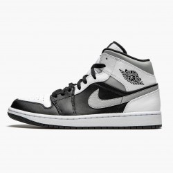 Nike Air Jordan 1 Mid "White Shadow" Men/Women Black/White-Lt Smoke Grey 554724 073 Shoes In Ireland