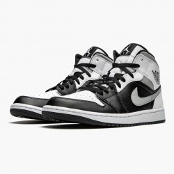 Nike Air Jordan 1 Mid "White Shadow" Men/Women Black/White-Lt Smoke Grey 554724 073 Shoes In Ireland