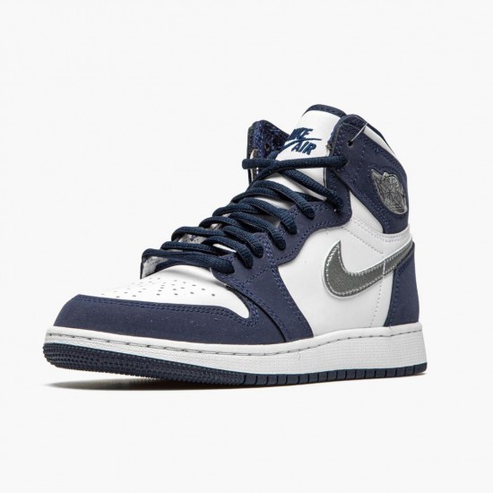 Order To Buy Nike Air Jordan 1 Retro High COJP Midnight Navy Men/Women White/Midnight Navy/Metallic S DC1788 100 Shoes In Ireland