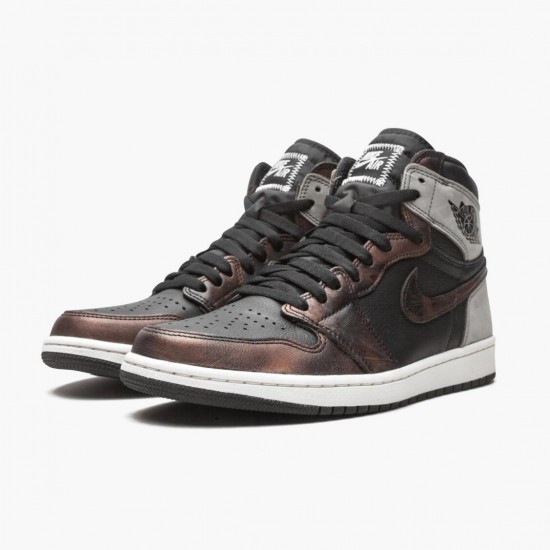 Choose To Buy Nike Air Jordan 1 Retro High Light Army Rust Shadow Patina 555088-033 Black/Grey-Rust Men/Women Shoes In Ireland