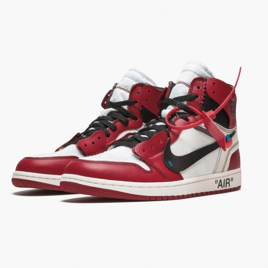 Click To Buy Nike Air Jordan 1 Retro High Off-White Chicago Men/Women AA3834 101 White/Black-Varsity Red Shoes In Ireland