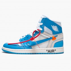 Nike Air Jordan 1 Retro High Off-White "University Blue" Men/Women AQ0818 148 White/Dark Powder Blue-Cone Shoes In Ireland