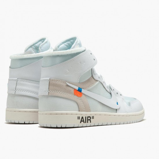 Click To Buy Nike Air Jordan 1 Retro High Off-White White Men AQ0818 100 White Shoes In Ireland