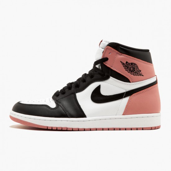 Click To Buy Nike Air Jordan 1 Retro High Rust Pink Men/Women White/Black-Rust Pink 861428 101 Shoes In Ireland