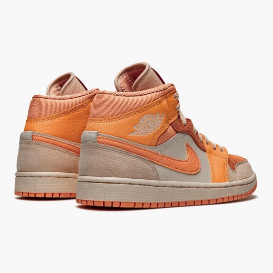 Select and Buy Nike Air Jordan 1 Mid Apricot Orange DH4270 800 Atomic Orange/Apricot Agate-Terra Blush Men/Women Shoes In Ireland