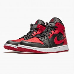 Nike Air Jordan 1 Mid Banned (2020) 554724 074 Black/University Red-Black-Whi Men/Women Shoes In Ireland