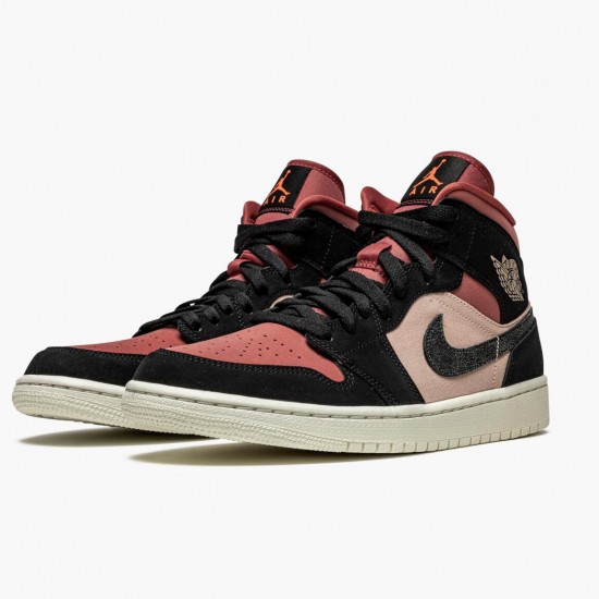 Choose To Buy Nike Air Jordan 1 Mid Canyon Rust BQ6472 202 Particle Beige/Black WMNS Shoes In Ireland