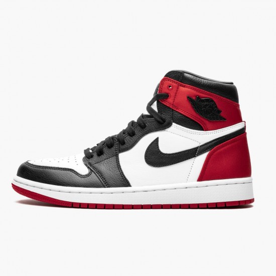 Click To Buy Nike Air Jordan 1 High OG Satin Black Toe Black/Black-White-Varsity Red CD0461 016 Men/Women Shoes In Ireland