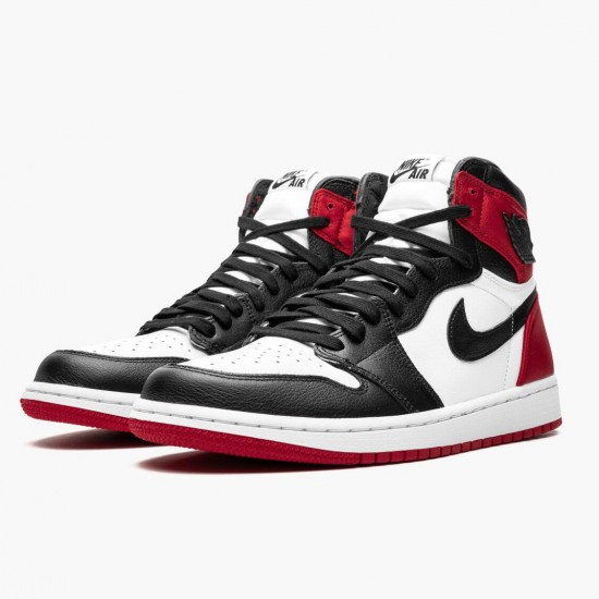 Click To Buy Nike Air Jordan 1 High OG Satin Black Toe Black/Black-White-Varsity Red CD0461 016 Men/Women Shoes In Ireland