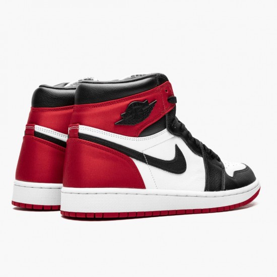 Click To Buy Nike Air Jordan 1 High OG Satin Black Toe Black/Black-White-Varsity Red CD0461 016 Men/Women Shoes In Ireland