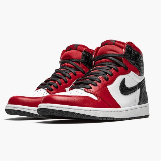 Order To Buy Nike Air Jordan 1 High Retro WMNS Satin Snake Gym Red/Whte-Black CD0461 601 Men/Women Shoes In Ireland