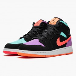 Nike Air Jordan 1 Mid "Candy" Black/Total Orange 554725 083 Men/Women Shoes In Ireland