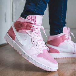 Nike Air Jordan 1 Mid "Digital Pink" Digital Pink/White-Pink Foam-Sail CW5379 600 WMNS Shoes In Ireland