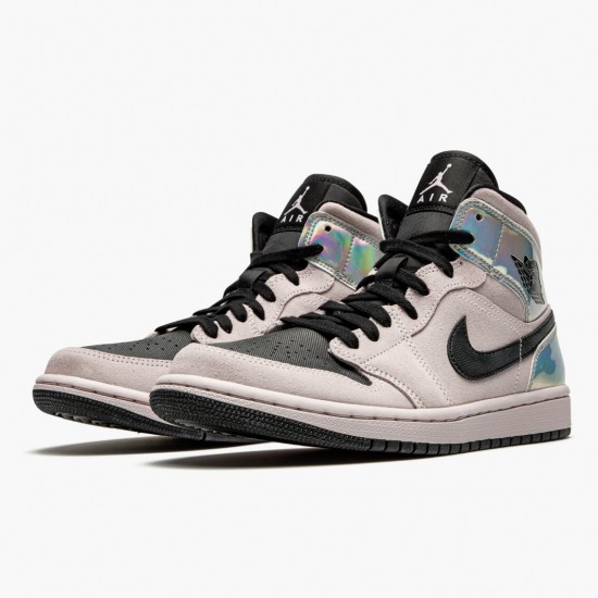 Select and Buy Nike Air Jordan 1 Mid Dirty Powder Iridescent Barely Rose/Black/Multi BQ6472 602 Men/Women Shoes In Ireland