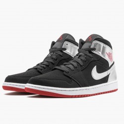 Nike Air Jordan 1 Mid "Johnny Kilroy" Black/Gym Red-Metallic Silver 554724 057 Shoes In Ireland