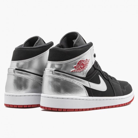 Choose To Buy Nike Air Jordan 1 Mid Johnny Kilroy Black/Gym Red-Metallic Silver 554724 057 Shoes In Ireland