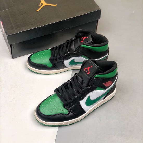 Choose To Buy Nike Air Jordan 1 Mid Pine Green Black/Gym Red-White-Pine Green 554724 067 Shoes In Ireland