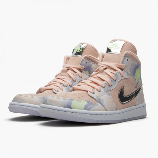 Choose To Buy Nike Air Jordan 1 Mid SE P(Her)spectate Washed Coral/Chrome CW6008 600 Men/Women Shoes In Ireland