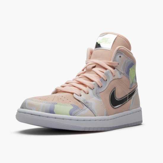 Choose To Buy Nike Air Jordan 1 Mid SE P(Her)spectate Washed Coral/Chrome CW6008 600 Men/Women Shoes In Ireland